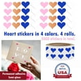 thumbnail image 2 of Royal Green Decorative Heart Sticker Rolls in 4 Assorted Colors Red, Pastel Pink, Blue and White Hearts for Stationery, Gift Packaging, and Party Favors - 5000 Pack, 2 of 6
