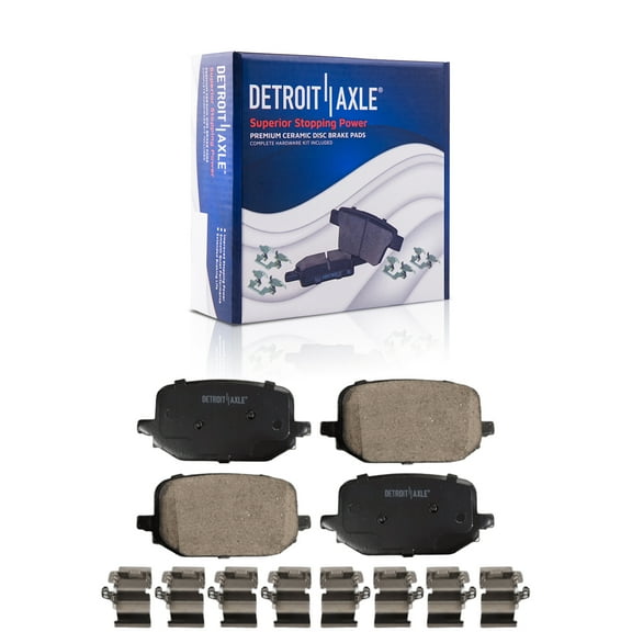 Detroit Axle - Rear Brake Pads for Ford 2020 2021 2022 2023 Explorer [Standard Brakes], Ceramic Brake Pads with Hardware Replacement