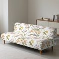 thumbnail image 3 of ZIATUBLES Floral White Armless Sofa Futon Slipcover, Stretch Soft Couch Cover with Elastic Bottom, Dustproof Washable Sofa Bed Cover for Living Room Bedroom, 3 of 9