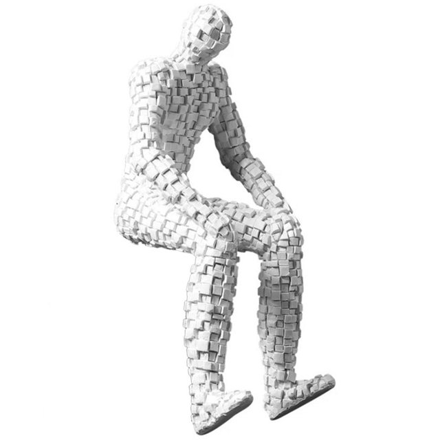 Escultura Artesanías Gloria Casa Pixelado Moderno White Sit
