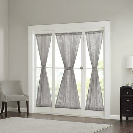 Irina Diamond Sheer Door Panel Grey 25x72 Set Include 1