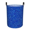 thumbnail image 1 of Balery Blue Circles Mosaic Cesta de ropa redonda con asas, impermeable, independiente, para ropa, juguetes, dormitorio y familia-Small, 1 of 6