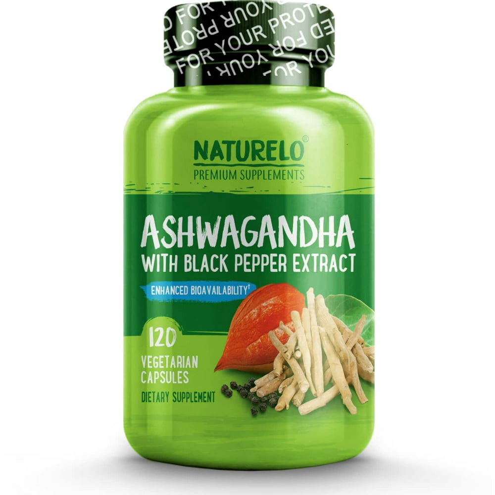 Organic Ashwagandha with Black Pepper Extract 120 Capsules Walmart