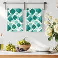 thumbnail image 3 of Green Geometric Moroccan Kitchen Towels Set of 4, Abstract Art Teal Ombre Modern Absorbent Dish Towels for Kitchen, Microfiber Hand Towel, Quick Drying Tea Towel for Cleaning Decorative Dishcloths, 3 of 7