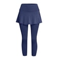 thumbnail image 6 of Yuhangmm Women's Pants, Versatile Knit Capri Pants with Pockets for Everyday Workouts and Travel Cozy Pull-On Skirt-Pants for Tennis Yoga Comfort Navy XXL, 6 of 6