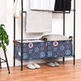 thumbnail image 3 of Yayeee Foldable Storage Basket for Shelves Waterproof Cloth Bins with Handles, Blue Fireworks Pattern, 3 of 7