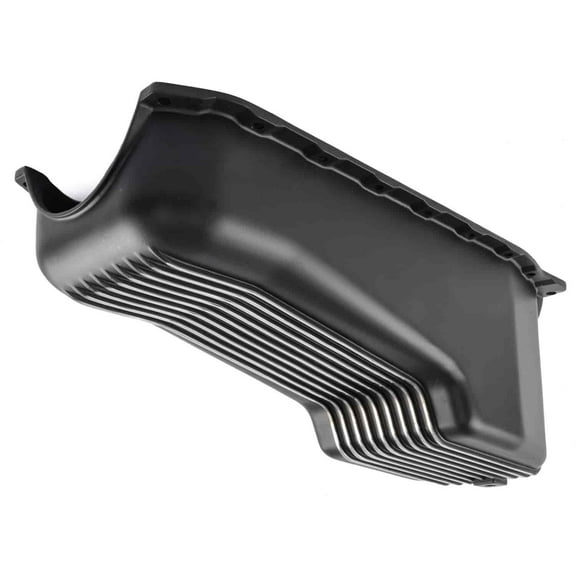 JEGS 502102 Finned Aluminum Oil Pan 1986-2002 Small Block Chevy (Passenger Dipst
