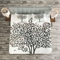 thumbnail image 3 of Ambesonne Nature Quilted Bedspread Set 3 Pcs, Fall Leaves Solititude, King Size, Brown White, 3 of 3