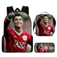 thumbnail image 1 of Football Star Cristiano Ronaldo Backpack Printed Three-Piece Set Children'S Schoolbag Elementary And Middle School Students Backpack Pencil Case, 1 of 2