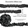 thumbnail image 2 of Lace Ribbon Decorative Ribbon 4.2 m 5 cm Satin Lace Ribbon Ruffle Lace Pleated Trim Lace Trim for DIY Sewing Clothing Embroidered Wedding Party Bouquets Cake Lace Decoration (Black), 2 of 5