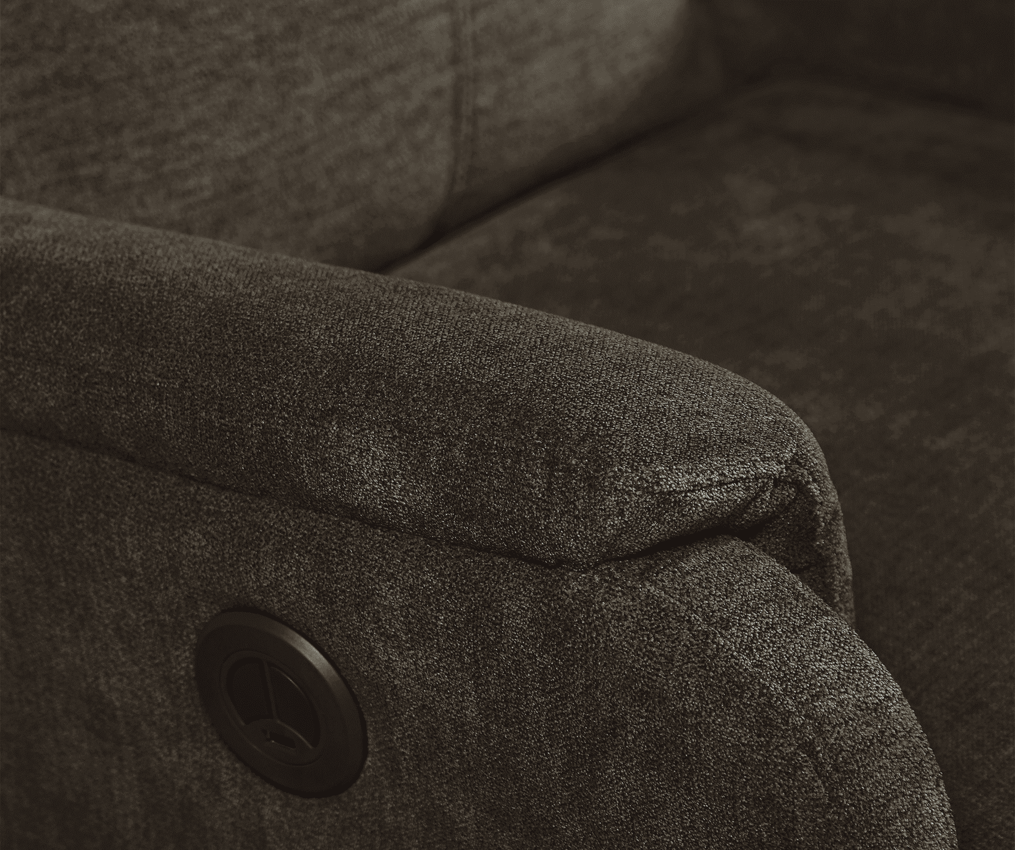 MAYEERTY Recliner Chair With Power function and Deep Body Cushions, Dark Brown Fabric Upholstery