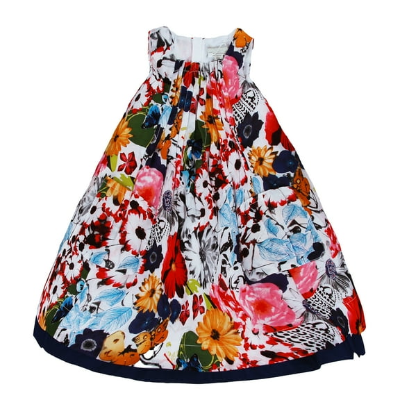 Richie House Girls' Postodern Flower Print Dress RH120109