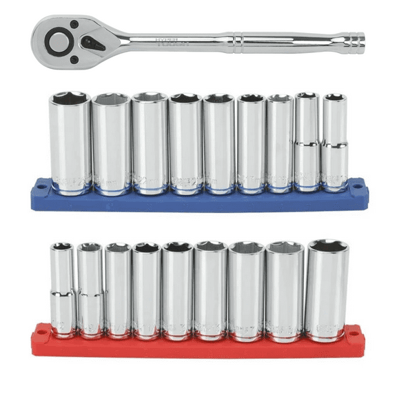 Hyper Tough 21-Piece 1/2-inch Drive Ratchet and Deep Socket Set