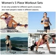 thumbnail image 4 of Borke 5pcs Workout Outfits for Women Athletic Sets Sport Suits Yoga Gym Fitness Exercise Clothes Jogging Tracksuits, 4 of 5