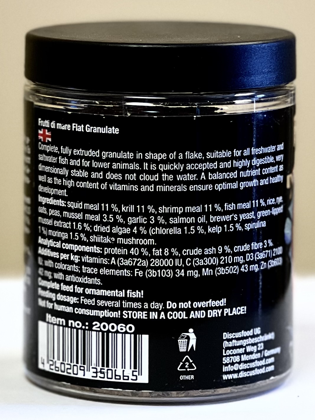 Discusfood Frutti Di Mare, Fish Food Flakes, 2.82 oz