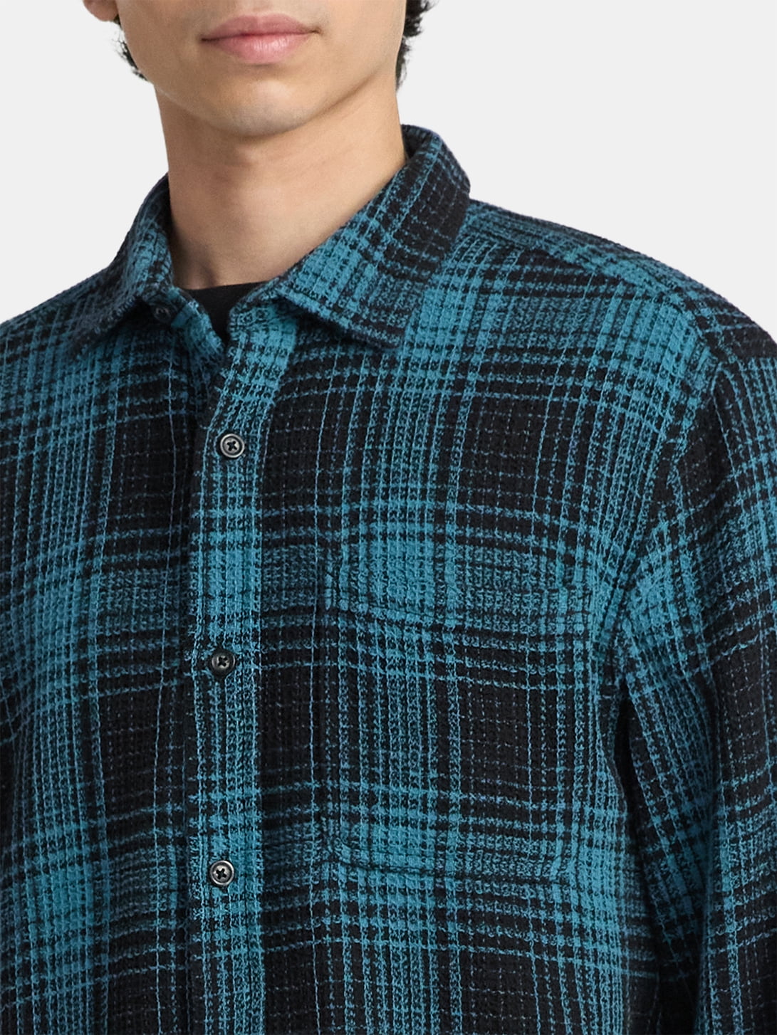 No Boundaries Men's & Big Men's Long Sleeve Textured Shirt , Sizes XS-5XL