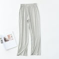 thumbnail image 2 of Homgro Women's Wide leg Pajama Pants Pj Bottoms Loose Fit Lightweight Ankle Elastic Waist Nightwear Grey 14, 2 of 4