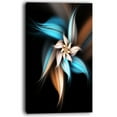 thumbnail image 2 of Fleur Fractale d'Art Numérique Bleu Brun - Impression sur Toile Florale, 2 of 3