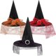 thumbnail image 1 of Halloween Party Witch Costume Hat Wizard Hat 3Pcs for Women and Kids, 1 of 3