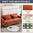 thumbnail image 4 of MOONMISS chenille Fabric Loveseat sofa, 2-Seat Upholstered for Living Room,Brown wood feet Dark Orange, 4 of 5