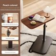 thumbnail image 4 of 1 Computer Workstation Adjustable Height Side Table - Stylish Metal Frame with Wooden Top, Suitable for Living Room, Bedside, Corner Coffee Table, Movable Modern Design, for Reception Room Use, 4 of 6