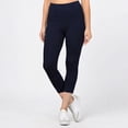 thumbnail image 3 of Hitime Capri Workout Leggings for Women Super Soft Stretchy High Waisted Capri Length Navy Sizes L-XL Yoga Workout Running, 3 of 8
