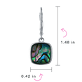 thumbnail image 4 of Bling Jewelry Womens  Iridescent Abalone Shell Square Teardrop Dangle Earrings Silver, 4 of 5
