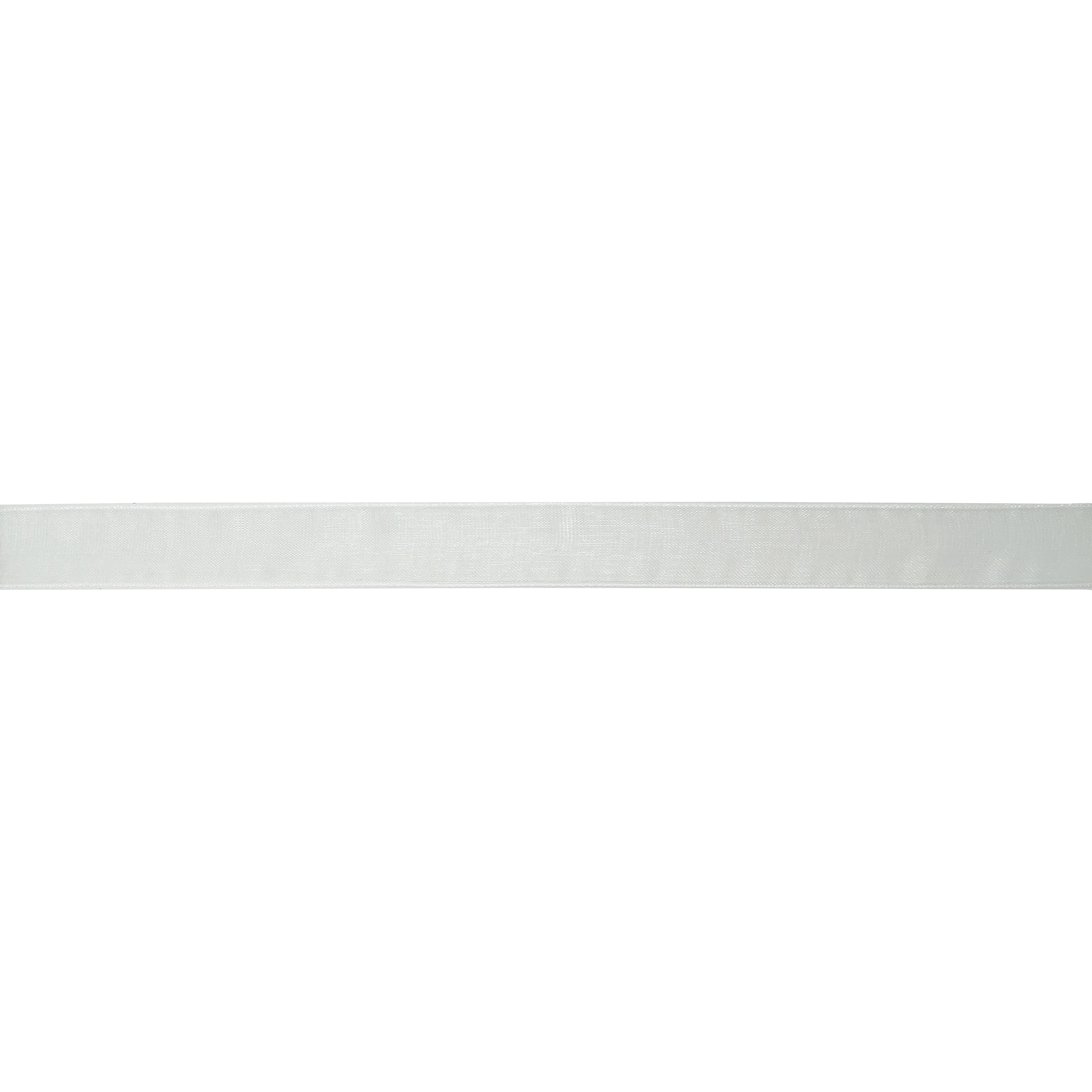 Celebrate It 5/8" x 15yd. White Sheer Ribbon - Non-Wired with Woven Selvage, Nylon, Ideal for Gift Wrapping, Bows, Garlands & DIY Crafts, 12 Pack