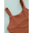 thumbnail image 6 of Chollius Toddler Girls Summer Outfits Solid Color Ribbed Sleeveless Crop Tops Elastic Waist Flare Pants 2Pcs Set, 6 of 9