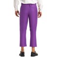 thumbnail image 3 of INSPIRE CHIC Men's Formal Cropped Pants Solid Color Flat Front Dress Trousers 36 Purple, 3 of 4