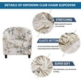 thumbnail image 2 of Club Chair Slipcover 2 Piece Stretch Printed Round Barrel Chair Covers Removable Tub Chair Slipcover with Elastic Bottom Chair Coverings Furniture Protector Cover for Living Room, 2 of 7