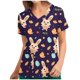 thumbnail image 1 of Ichuanyi Womens Swimsuits Clearance Women Short Sleeve V-neck Tops Uniform Easter Printed Pockets Blouse Nursing Ichuanyi Ichuanyi, 1 of 4