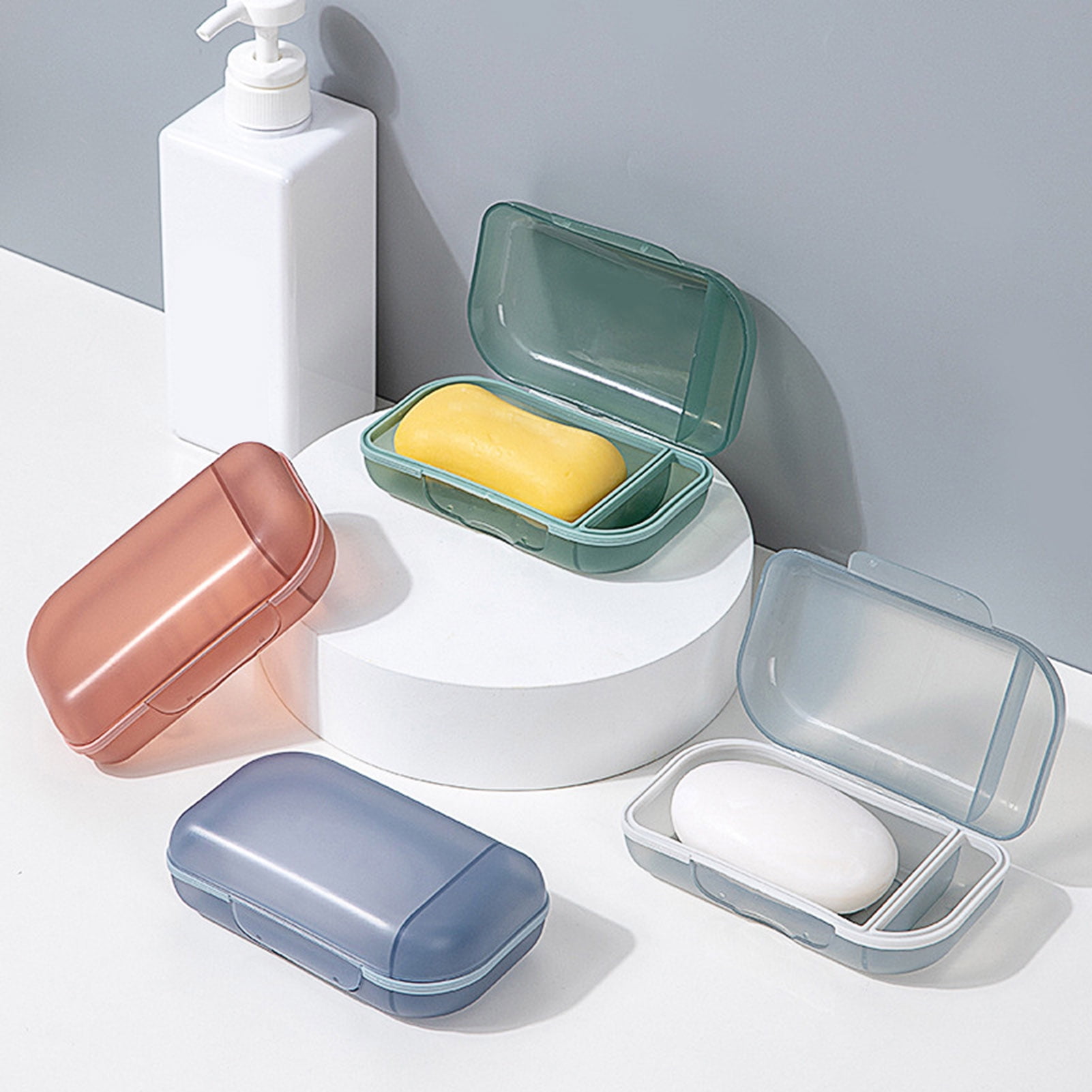 Plastic Soap Dish Box Bathroom Soap Storage Case Travel Outdoor Soap Container 