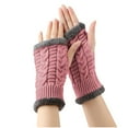 thumbnail image 4 of Guantes de invierno para mujer, calentadores de muñecas y brazos, de punto liso, largos, sin dedos, manoplas para mujer, 4 of 4