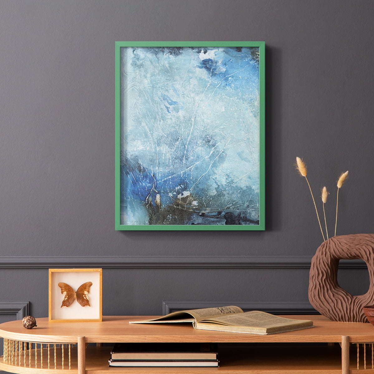 Coastal Seas III Framed Print in Green Solid Wood Framed Print No Nail Hanging