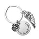 thumbnail image 4 of Pet Footprint Keychains de la llave del ala del ángel Anillos de la llave de metal adornados Costilización de artesanía fallecida, 4 of 6