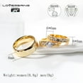 thumbnail image 6 of His and Hers Wedding Ring Sets Couples Rings Yellow Gold Plated Heart White Cz Titanium band, 6 of 6