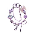 thumbnail image 2 of Llavero con cuentas, juguete coleccionable, teléfono y lazo, decoración para coche. Violeta, 2 of 9
