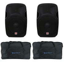 (2) Rockville SPGN158 15" 3200W DJ PA Speakers 8-Ohm Weatherproof Speaker Bags