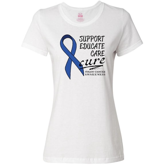 Inktastic Support, Educate, Care, Cure Colon Cancer Awareness Women's T-Shirt