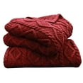 thumbnail image 2 of HiEnd Accents Cable Knit Throw, 50X60 Red, 2 of 2