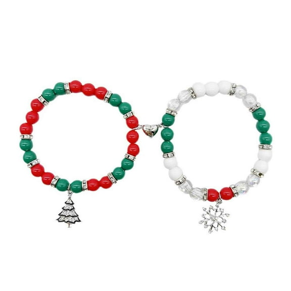 Dengmore Elastic Bracelet Christmas Valentine's Day Gift Santa Jingle Bell Bracelets for Women Friendship Bracelets for 2024 New Year Christmas Bracelet