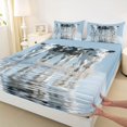 thumbnail image 3 of Manfei Watercolor Cows Fitted Sheet Queen 3-Piece,Farm Animal Bedding,White Light Blue,1 Fitted Sheet and 2 Pillowcases, 3 of 6