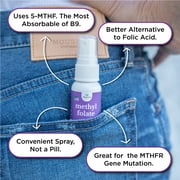 nbpure Methyl Folate Vitamin B9 Spray Supplement, Liquid Folic Acid Spray, 1 fl oz