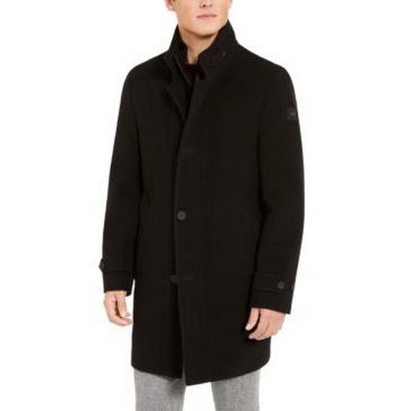 Calvin Klein Mens SlimFit Heated Overcoat, Choose Sz/Color 38S/ Black