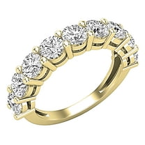 Dazzlingrock Collection Round White Diamond Anniversary Wedding Band for Women (2.05 ctw, Color I-J, Clarity I2-I3) in 10K Yellow Gold, Size 8.5