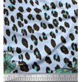 thumbnail image 1 of Soimoi Blue Cotton Cambric Fabric Artistic Insect & Leopard Animal Skin Print Fabric by Yard 42 Inch Wide, 1 of 3