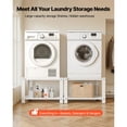 thumbnail image 5 of KFFKFF Laundry Pedestal, 16.1 in Height, 27.5 x 27.5 in Washer and Dryer Stands with Storage Shelf, 700 lbs Weight Capacity, Non-Slip Feet, Universal Washing Machine Base, White, Set of 2, 5 of 9