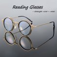 thumbnail image 1 of Gafas de lectura de metal circulares negras retro for hombres y mujeres Lentes HD antideslumbrantes +1.00 a +4.00 dioptrías Protección contra la tensión ocular de la computadora con estuche, 1 of 3