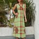 thumbnail image 2 of Geometric Grid Vestido Sin Mangas Para Mujer, Traje De, Ropa De Cumpleaños, Verano, 2 of 5